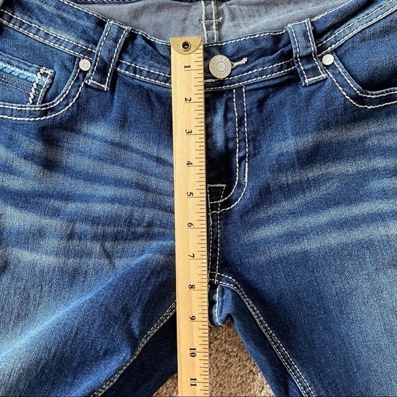 𝅺rock & Roll Cowgirl Riding Jeans Bootcut Women's Sz 33x32 Dark wash - Picture 9 of 10